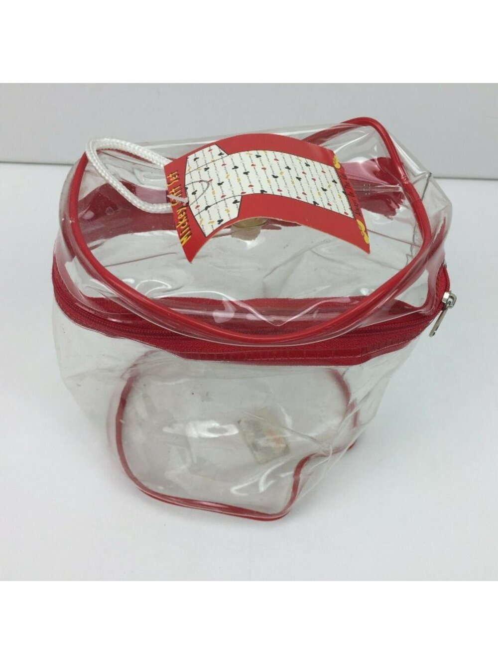 Disney Mickey Gift Set T-shirt Gift Plastic Container Original Tag Red Clear